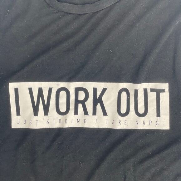 CHRLDR Women’s Black Graphic “I Work Out Just Kidding I Take Naps” Tank Top Sz S - Picture 9 of 10